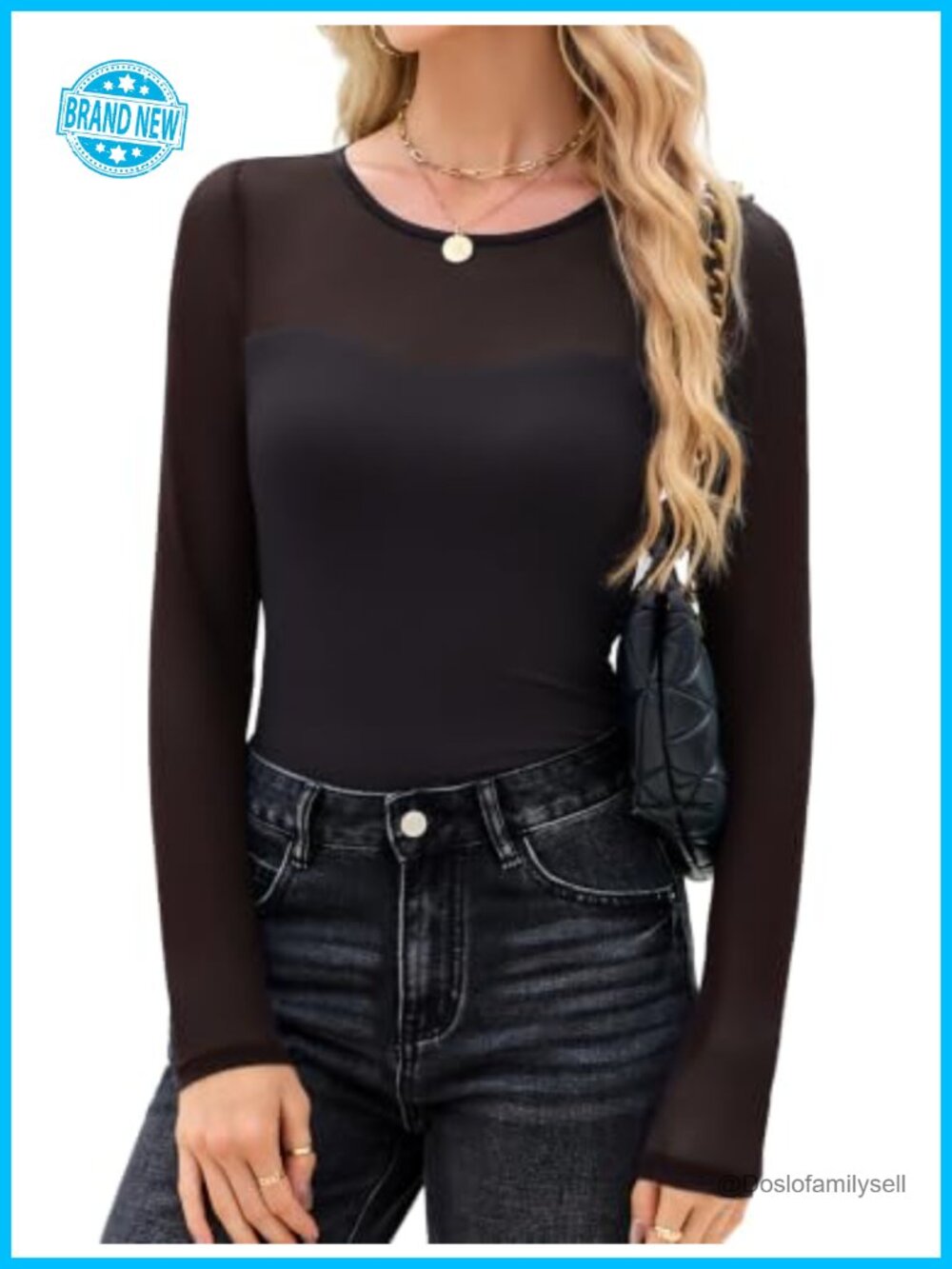 Mesh Long Sleeve Boat Neck Top Sheer Cutout Going Out Y2K